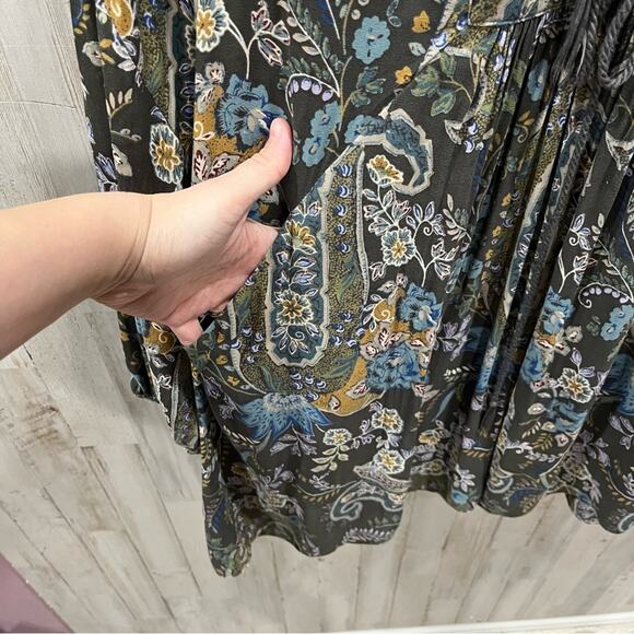 FREE PEOPLE Lace Up Floral Rain Shine Print Mini Dress - Picture 5 of 10